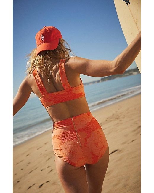 Seea Orange Georgia High-waist Surf Bottoms At Free People In Squeeze, Size: Xs