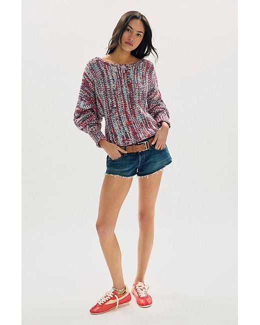 Free People Red Horizon Knit Pullover