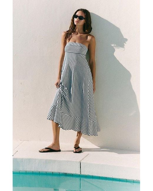 free people blue and white striped dress Free People FP Beach Free-Est Daya Tunic Mini Dress main image 1
