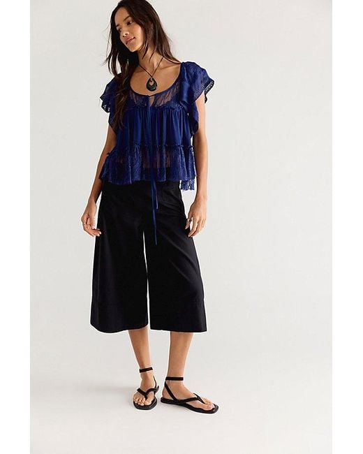 Free People Blue Teddy Top