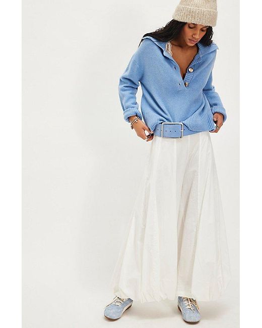 Free People Blue Trading Up Polo