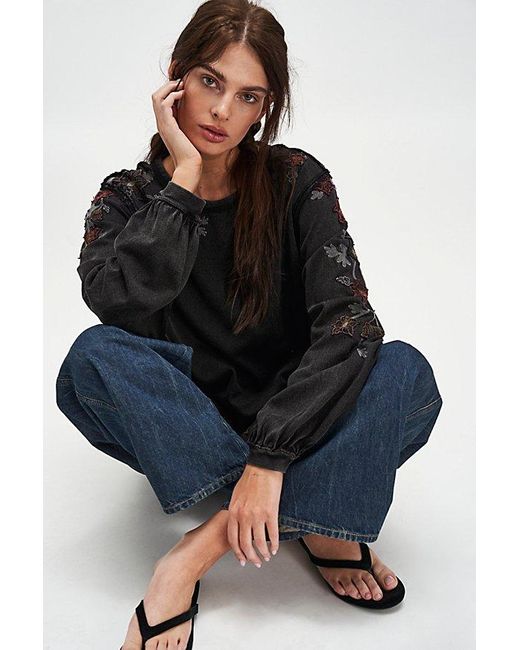 Free People Black Vines Long Sleeve