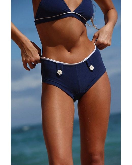 GNASH swim Blue Gnash Towelling Hipster Swim Shorts By