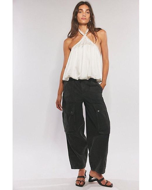 Free People Black We The Free Brentwood Slouchy Cargo Pants