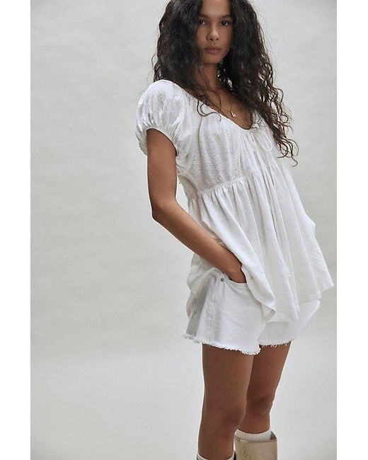 Free People Gray Bella Babydoll Top
