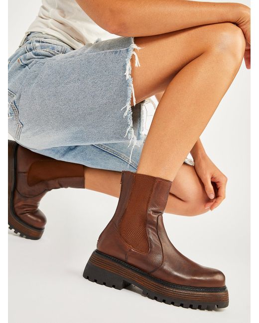 Free People Brown Rhodes Chelsea Boots