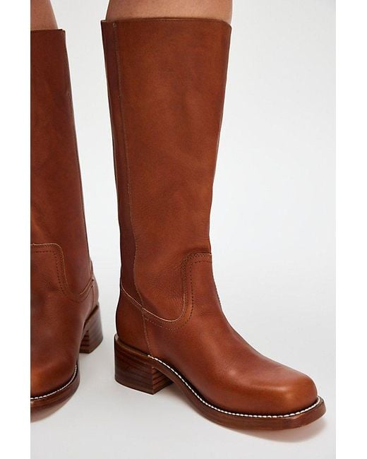 Frye Brown Campus 14L Wide Calf Boots