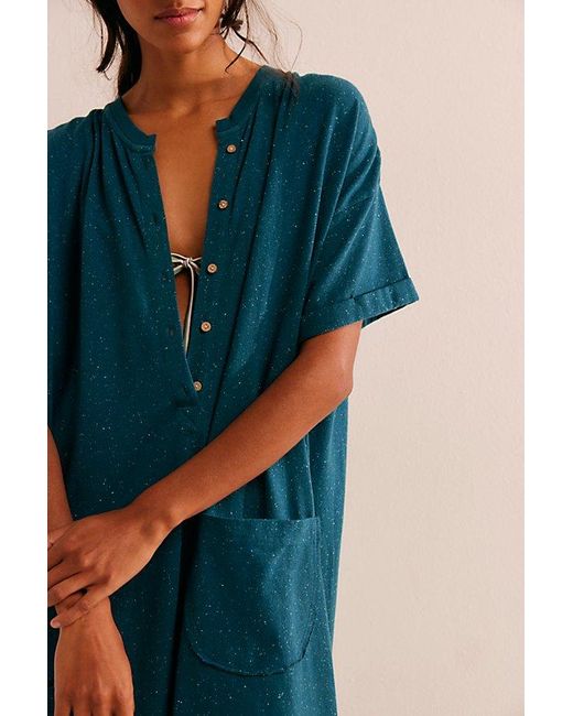 Free People Blue My Go-To Jumpsuit
