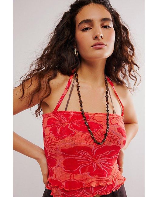 Free People Red Poppy Tube Top