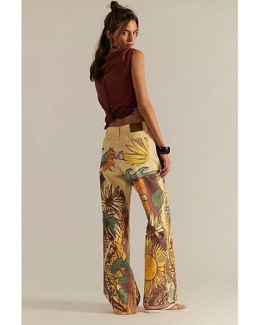 Free People Natural Tinsley Printed Jeans