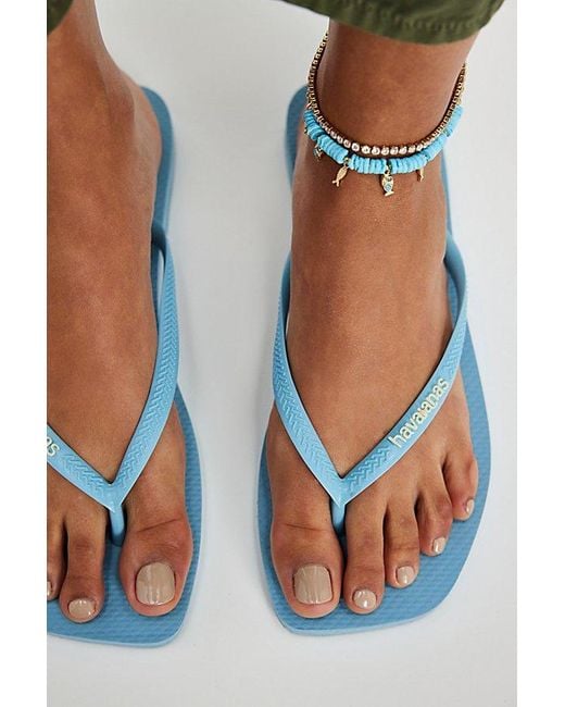 Havaianas Green Slim Square Flip Flops