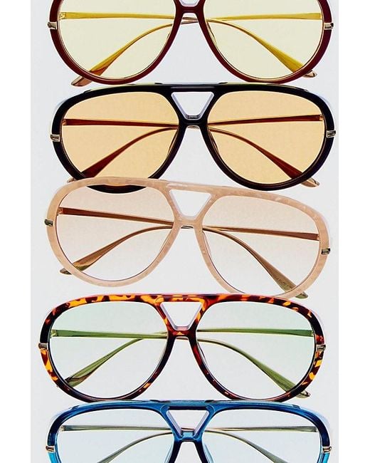 Free People Multicolor Sunday Afternoon Oversized Aviator Sunglasses