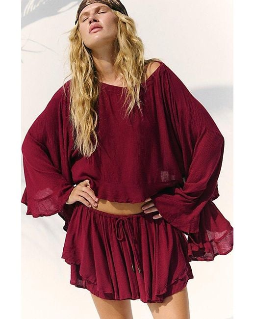 free-est Red Delilah Skort Set By