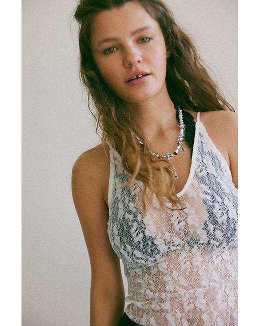 Free People White Dim The Lights Maxi Slip