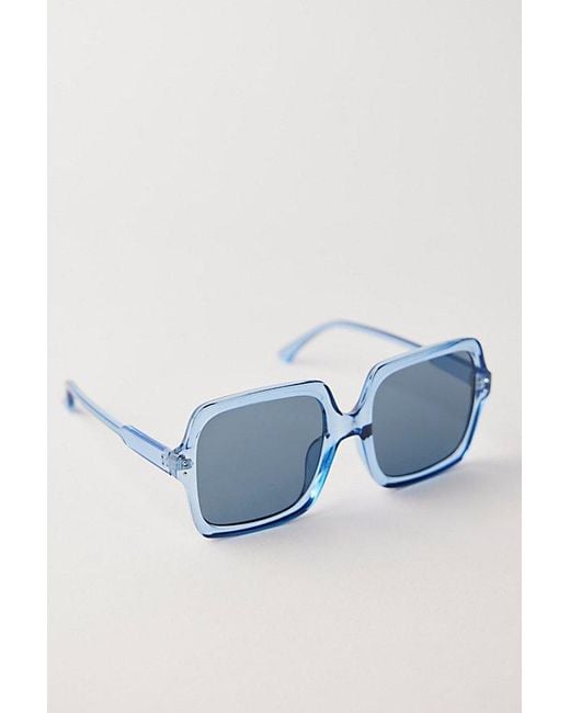 Free People Blue Wren Square Sunglasses