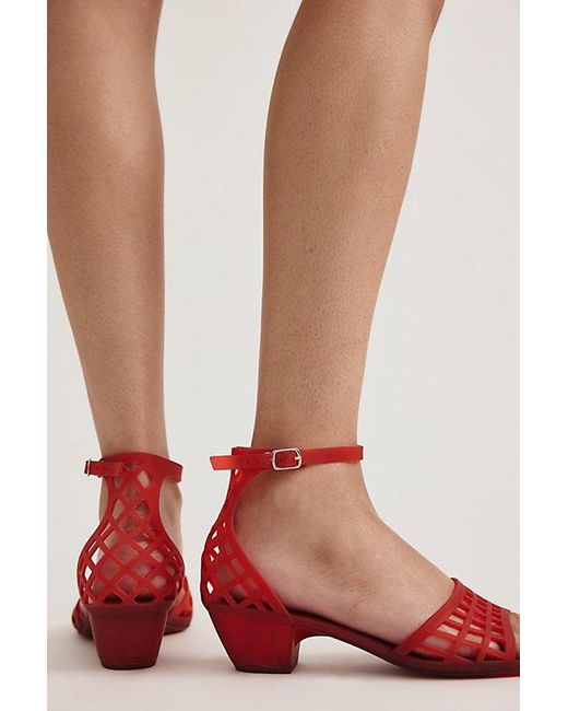 FP Vegan Collection Gray Pinwheel Jelly Heels By