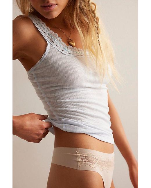 Uwila Warrior Gray Soft Seamless Thong With Lace