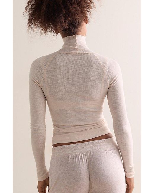 Intimately By Free People Brown Keeping It Light Ribbed Turtleneck Top By