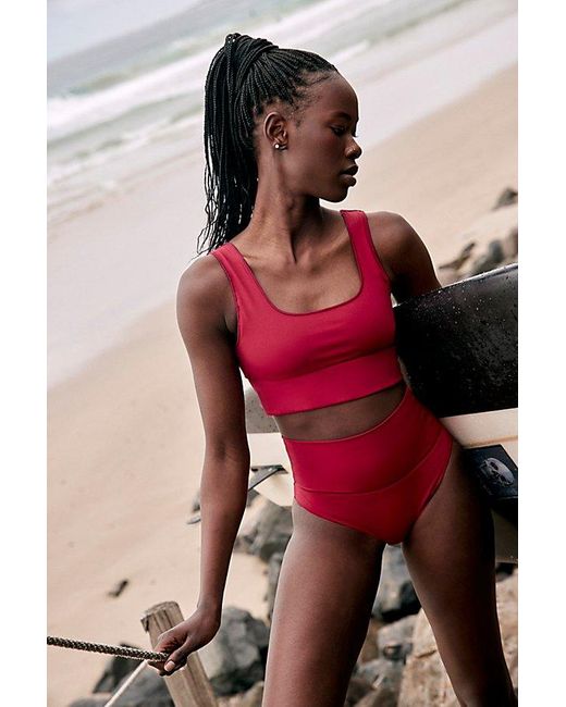 It's Now Cool Red The Contour High-waist Surf Bottoms