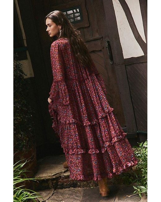 Free People Multicolor Weeping Willows Maxi Dress