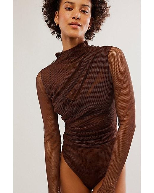 Intimately By Free People Brown On My Way Bodysuit