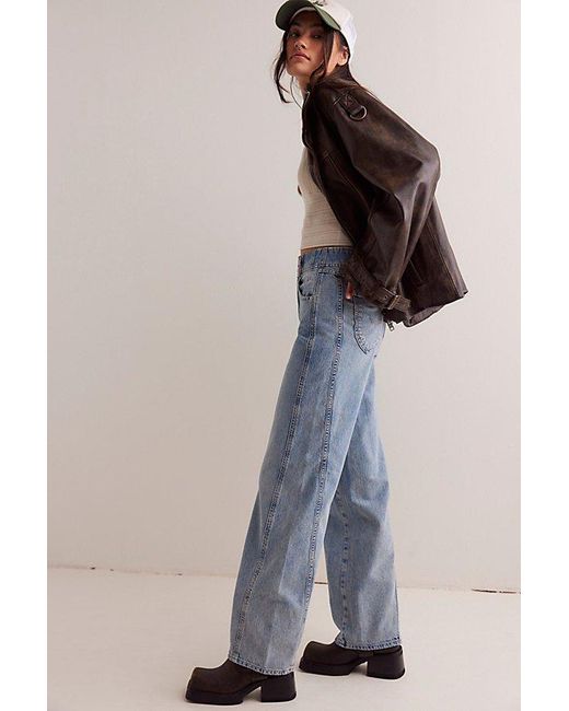 Free People Blue We The Free Aster Straight-Leg Jeans