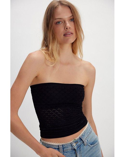 Intimately By Free People Black Honey Textured Tube Top By