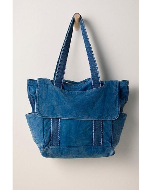 Free People Blue Cordes Canvas Tote