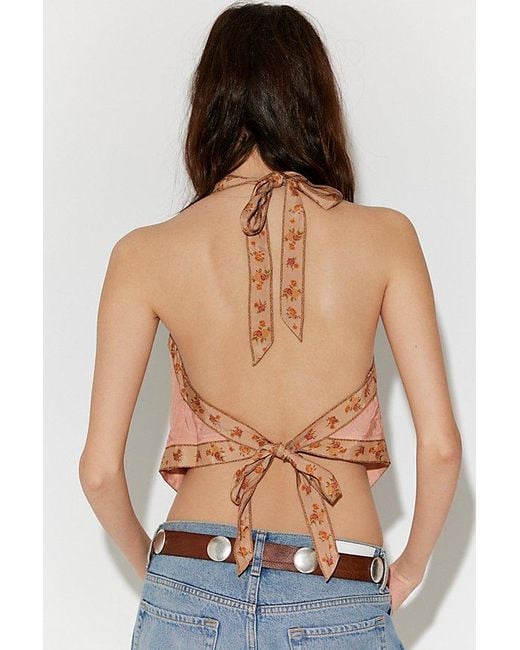 Free People Blue Scarlett Halter Top