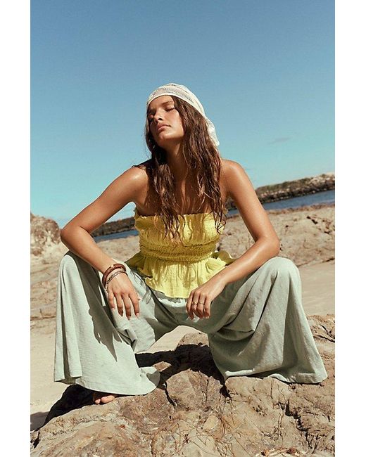 free-est Yellow Daybreak Cotton Tube Top By