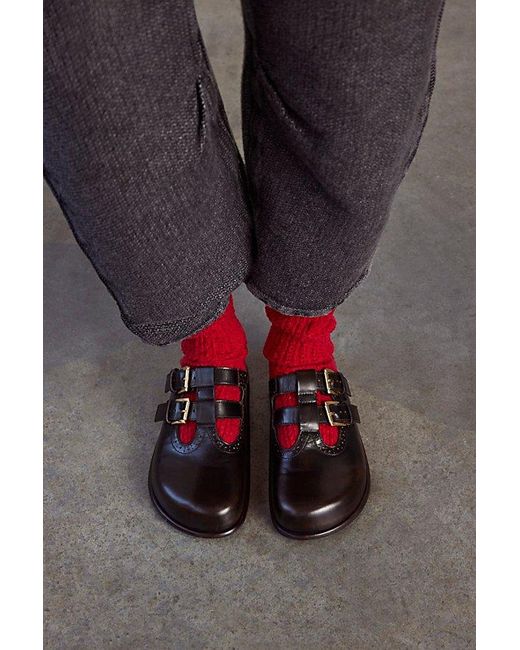 Free People Brown Shoreditch Buckle Mules