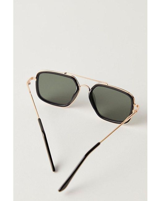 Free People Gray Luna Classic Oversized Aviator Sunglasses