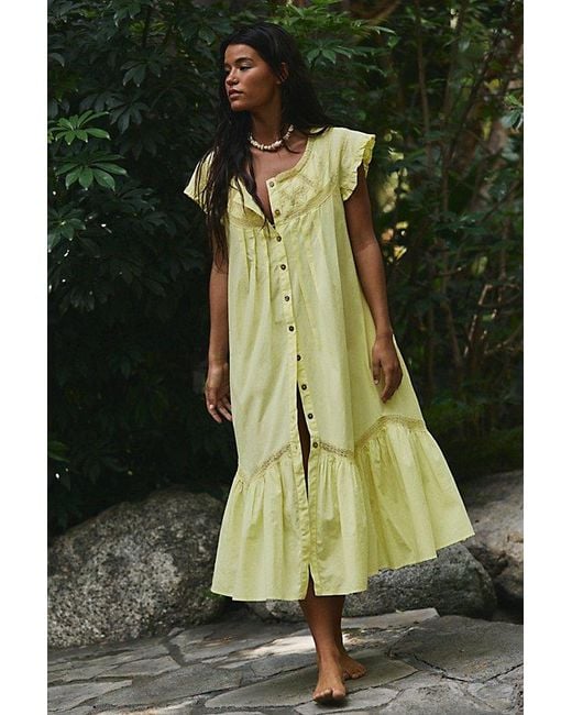 free-est Green Aster Midi Dress By