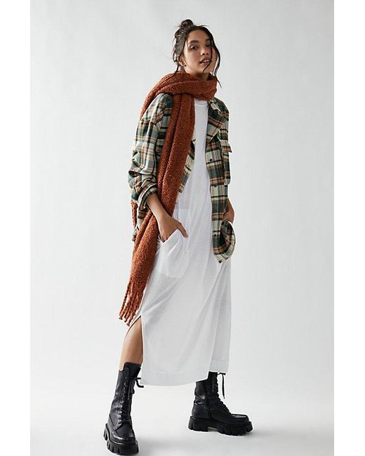 Free People White All Day Long Midi T-Shirt Dress