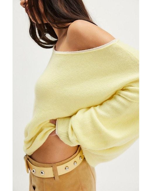 Free People Yellow See Me Pullover