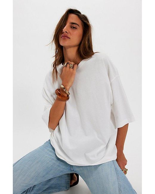 Free People White We The Free Perfect Oversized Tee