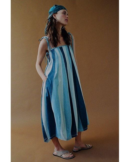 free people blue and white striped dress Free People FP Beach Free-Est Daya Tunic Mini Dress – White Chocolate  Couture