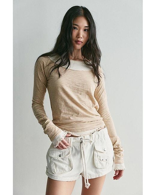 Free People Multicolor Two's A Charm Stripe Long Sleeve Top
