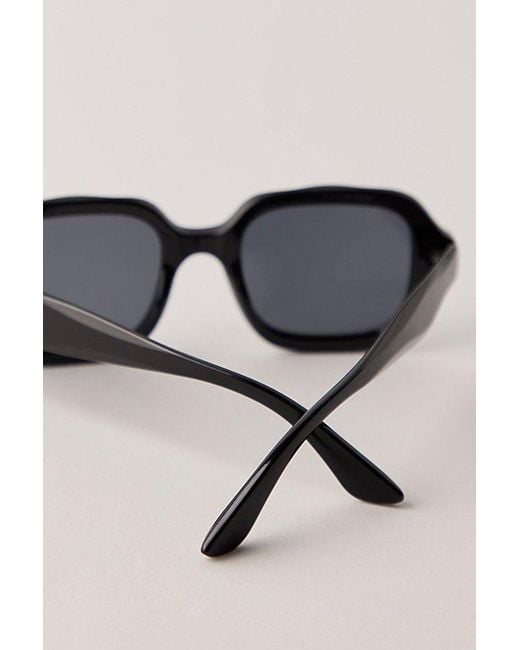 Free People Black Alta Square Sunglasses