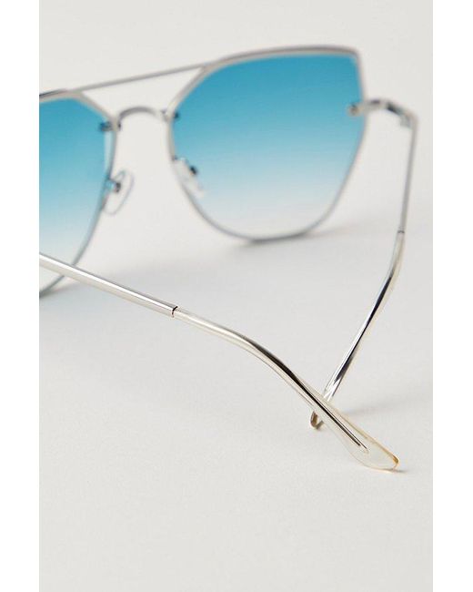 Free People Black Alma Oversized Aviator Sunglasses