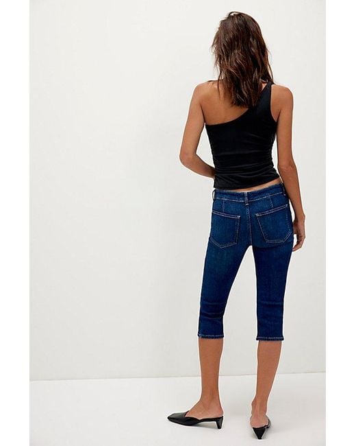 Free People Blue Dusk To Dawn Capri Jeans