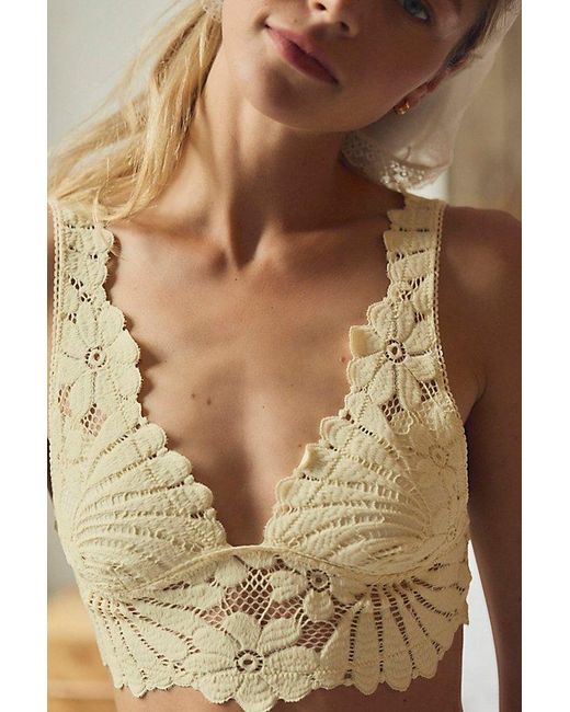 Intimately By Free People Brown Petal Party Lace Plunge Bralette By