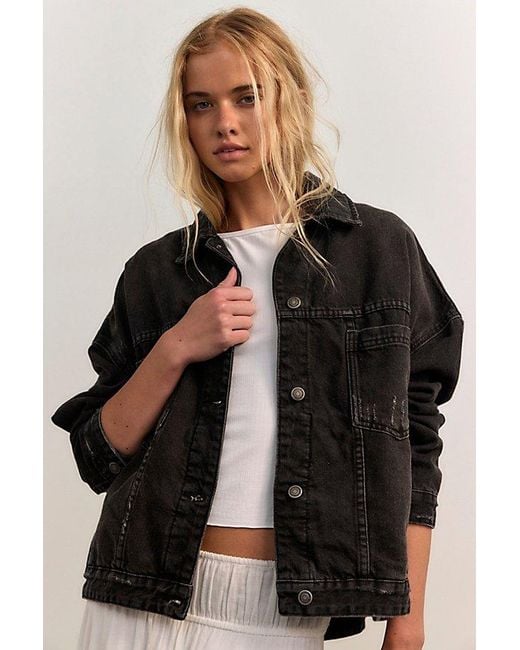 Free People Black We The Free Opal Swing Denim Jacket