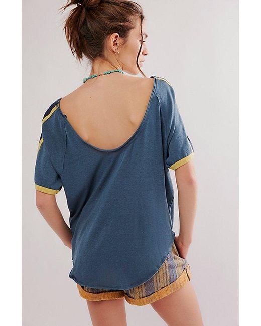 Free People Blue Play To Win Tee
