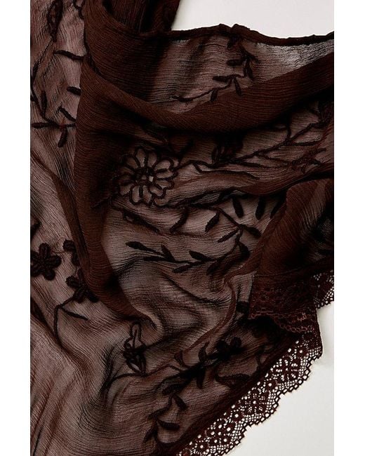 Free People Brown Lucie Long Hair Scarf