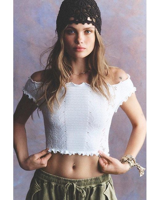 Intimately By Free People Brown So Soft Frill Seamless Micro Crop Top By