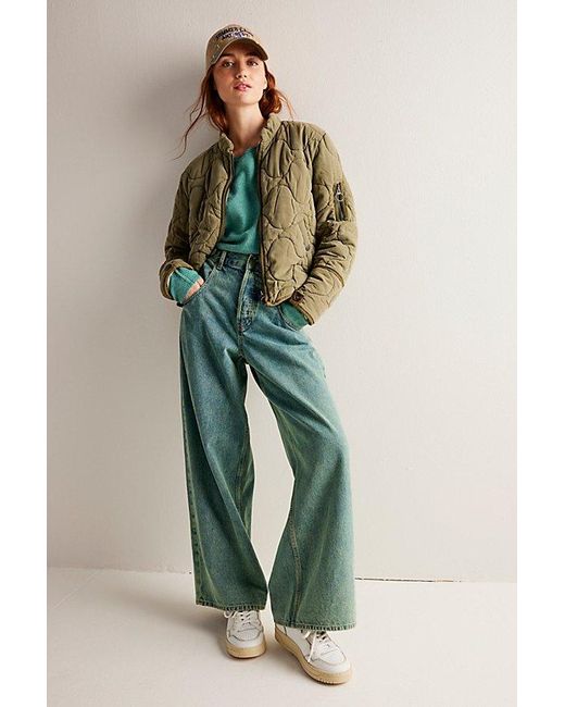 Free People Green Aura Liner Jacket At In Adventurer, Size: Xs