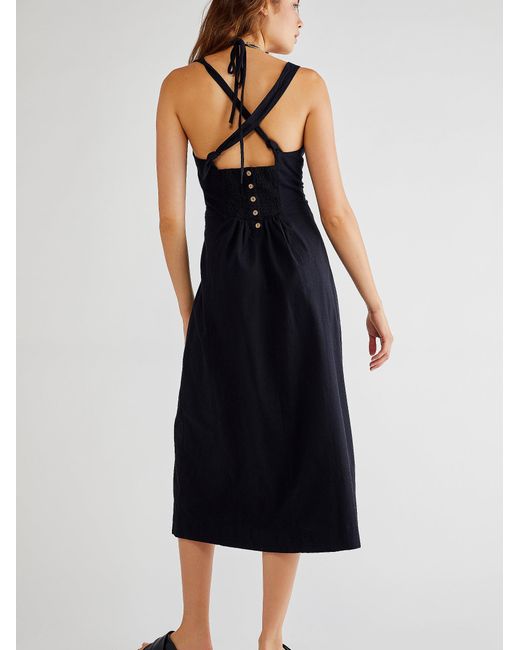 Free People Bibi Midi Dress in Black | Lyst