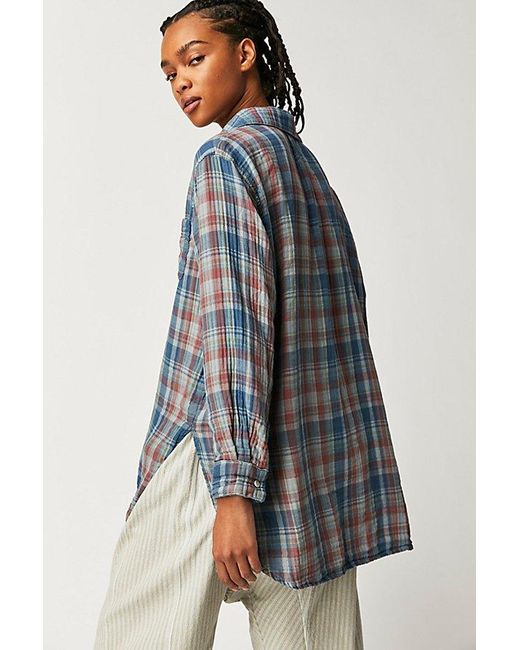 CP Shades Multicolor Mixed Plaid Double Cloth Top