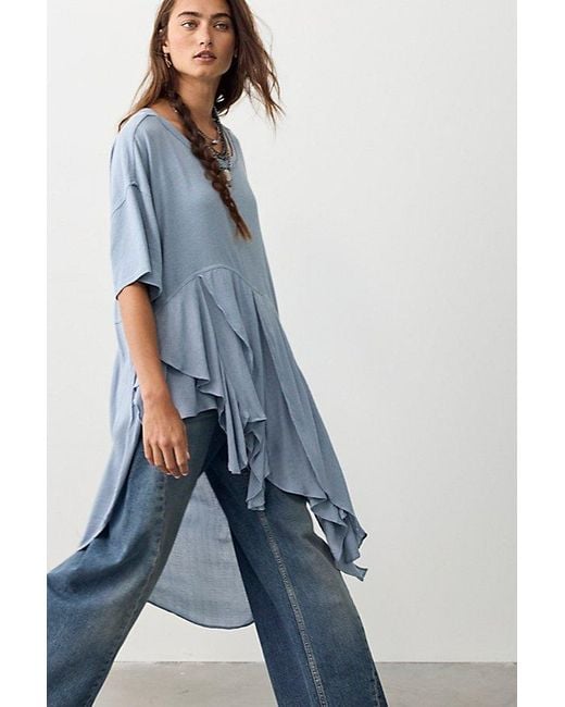 Free People Blue Sedona Maxi Tee Top